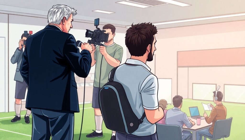 История клубной пресс-конференции и коммуникаций - иллюстрация